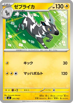 Zebstrika - 251/742 (Japanese)  251/742 - [Start Deck 100 Battle Collection]