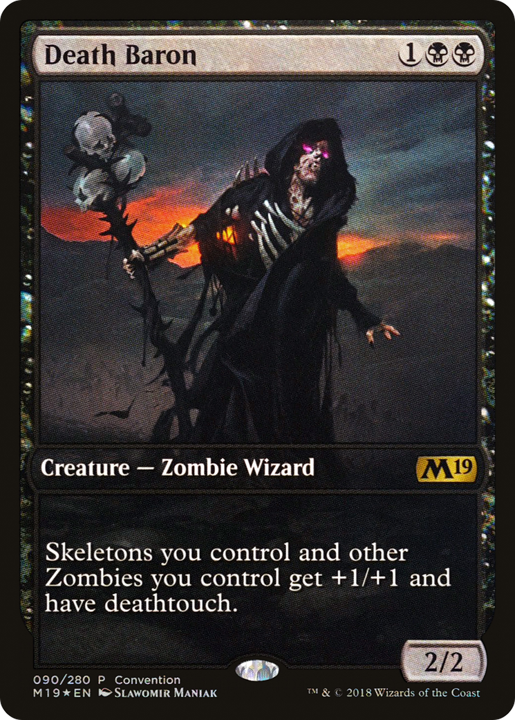Death Baron (Convention) (Full Art) [Core Set 2019 Promos] - Trinity Hobby