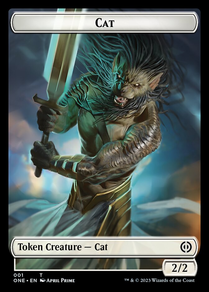Phyrexian Mite (011) // Cat Double-Sided Token [Phyrexia: All Will Be One Tokens] - Trinity Hobby