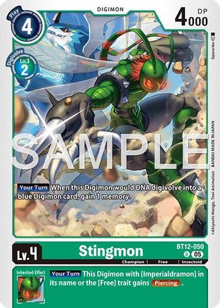 Stingmon (BT12-050) - [Advanced Booster Digimon Generation] - Trinity Hobby