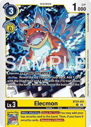 Elecmon (BT24-031) - [Time Stranger] Foil - Trinity Hobby