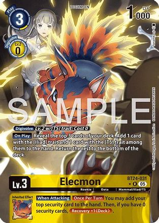 Elecmon (Alternate Art) (BT24-031) - [Time Stranger] Foil - Trinity Hobby