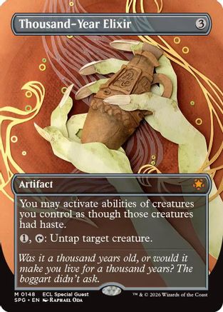 Thousand-Year Elixer (Borderless)  [Foil]  (SPG-148) - [Special Guests] - Trinity Hobby