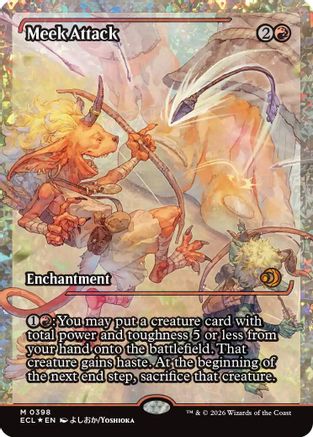 Meek Attack (398) (Showcase) (Fracture Foil)  [Foil]  (ECL-398) - [Lorwyn Eclipsed] - Trinity Hobby