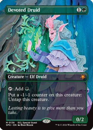 Devoted Druid (Borderless)  [Foil]  (SPG-138) - [Special Guests] - Trinity Hobby