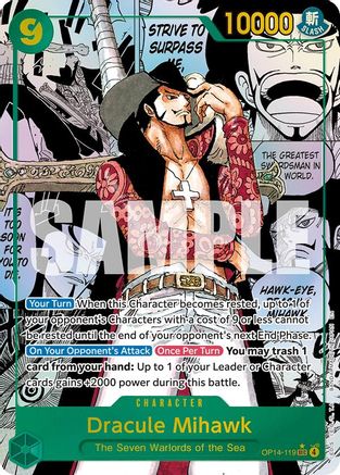 Dracule Mihawk (Manga) (OP14-119) - [The Azure Sea's Seven] Foil - Trinity Hobby