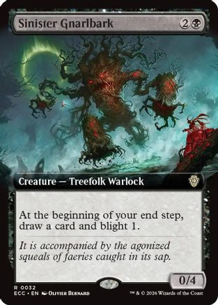 Sinister Gnarlbark (Extended Art)  (ECC-032) - [Commander: Lorwyn Eclipsed] - Trinity Hobby