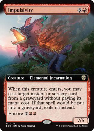 Impulsivity (Extended Art)  (ECC-033) - [Commander: Lorwyn Eclipsed] - Trinity Hobby