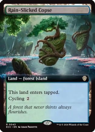 Rain-Slicked Copse (Extended Art)  (ECC-043) - [Commander: Lorwyn Eclipsed] - Trinity Hobby
