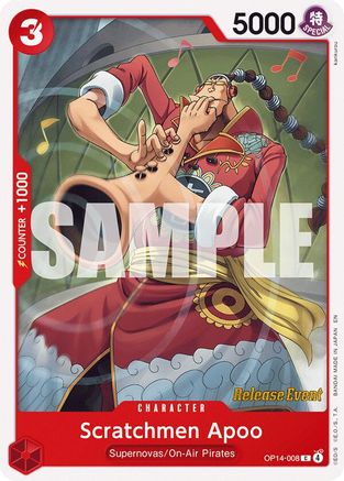 Scratchmen Apoo (OP14-008) - [The Azure Sea's Seven Release Event Cards]