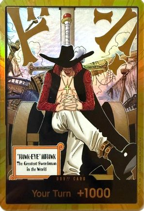 DON!! Card (Dracule Mihawk) (Gold) - [The Azure Sea's Seven] Foil - Trinity Hobby