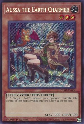 Aussa the Earth Charmer [CH02-EN004] - THE CHRONICLES DECK: Spirit Charmers (All-Foil Edition) 1st Edition - Secret Rare - Trinity Hobby