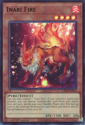 Inari Fire [CH02-EN014] - THE CHRONICLES DECK: Spirit Charmers (All-Foil Edition) 1st Edition - Ultra Rare - Trinity Hobby