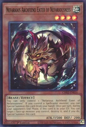 Nefarious Archfiend Eater of Nefariousness [CH02-EN016] - THE CHRONICLES DECK: Spirit Charmers (All-Foil Edition) 1st Edition - Ultra Rare - Trinity Hobby