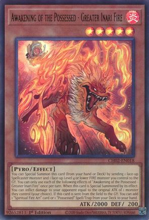 Awakening of the Possessed - Greater Inari Fire [CH02-EN018] - THE CHRONICLES DECK: Spirit Charmers (All-Foil Edition) 1st Edition - Ultra Rare - Trinity Hobby