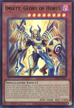 Imsety, Glory of Horus [CH02-EN022] - THE CHRONICLES DECK: Spirit Charmers (All-Foil Edition) 1st Edition - Ultra Rare - Trinity Hobby