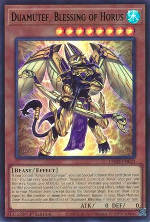 Duamutef, Blessing of Horus [CH02-EN023] - THE CHRONICLES DECK: Spirit Charmers (All-Foil Edition) 1st Edition - Ultra Rare - Trinity Hobby