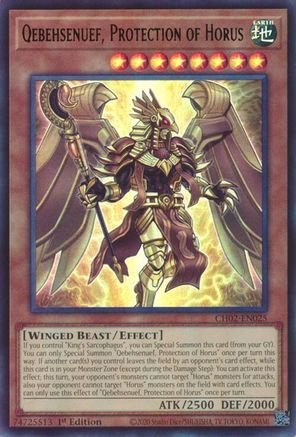Qebehsenuef, Protection of Horus [CH02-EN025] - THE CHRONICLES DECK: Spirit Charmers (All-Foil Edition) 1st Edition - Ultra Rare - Trinity Hobby