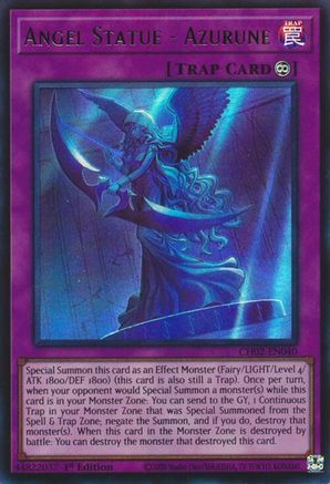 Angel Statue - Azurune [CH02-EN040] - THE CHRONICLES DECK: Spirit Charmers (All-Foil Edition) 1st Edition - Ultra Rare - Trinity Hobby