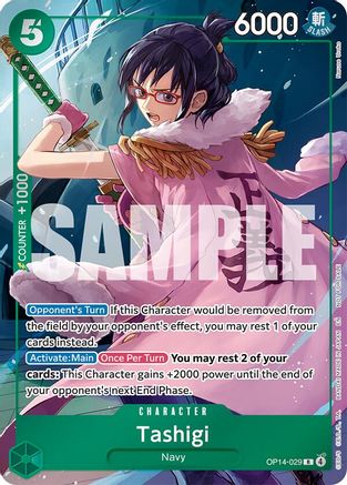 Tashigi (Dash Pack) (OP14-029) - [The Azure Sea's Seven] Foil - Trinity Hobby