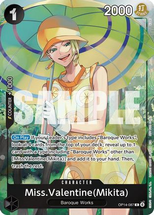 Miss.Valentine(Mikita) (Dash Pack) (OP14-087) - [The Azure Sea's Seven] Foil - Trinity Hobby