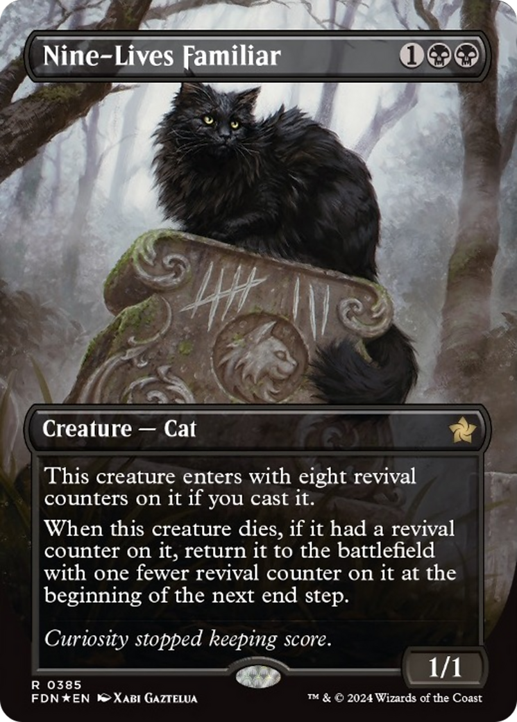Nine-Lives Familiar (Borderless Mana Foil) [Foundations] - Trinity Hobby
