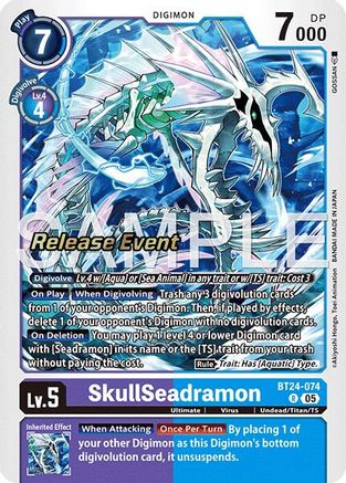 SkullSeadramon (BT24-074) - [Time Stranger Release Event Cards] Foil - Trinity Hobby