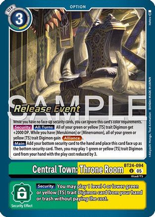 Central Town: Throne Room (BT24-094) - [Time Stranger Release Event Cards] Foil
