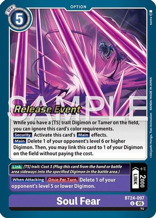 Soul Fear (BT24-097) - [Time Stranger Release Event Cards] Foil