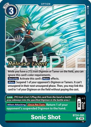 Sonic Shot (BT24-095) - [Time Stranger Release Event Cards] Foil