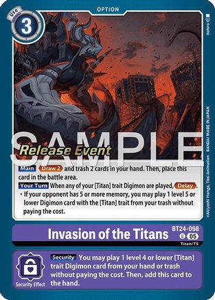 Invasion of the Titans (BT24-098) - [Time Stranger Release Event Cards] Foil