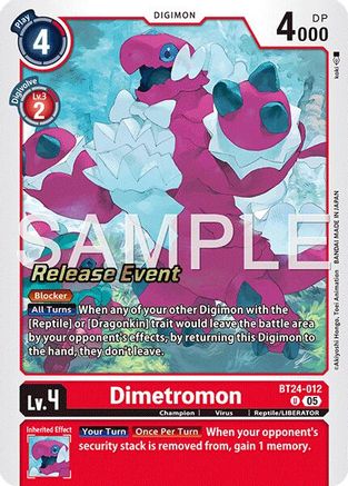 Dimetromon (BT24-012) - [Time Stranger Release Event Cards] Foil