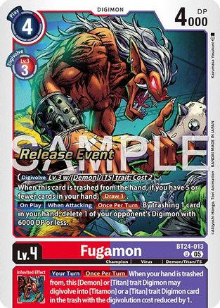 Fugamon (BT24-013) - [Time Stranger Release Event Cards] Foil