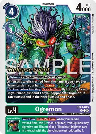 Ogremon (BT24-045) - [Time Stranger Release Event Cards] Foil - Trinity Hobby