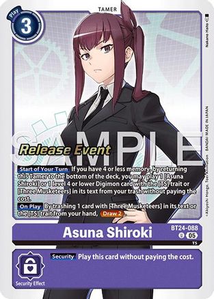 Asuna Shiroki (BT24-088) - [Time Stranger Release Event Cards] Foil
