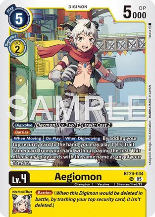 Aegiomon (BT24-034) - [Time Stranger] Foil - Trinity Hobby
