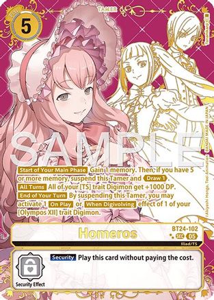 Homeros (Rare Pull) (BT24-102) - [Time Stranger] Foil - Trinity Hobby