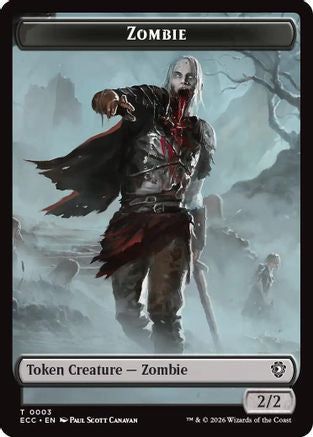 Zombie // Elf Warrior Double-Sided Token  (ECC-3 // 4) - [Commander: Lorwyn Eclipsed] - Trinity Hobby