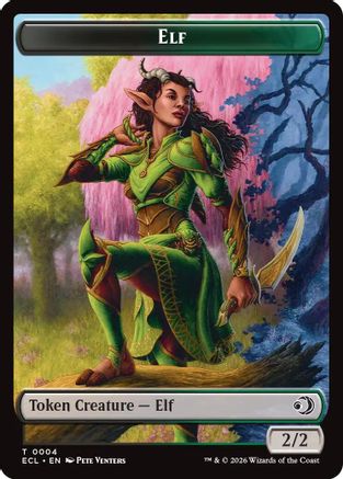 Elf // Kithkin (0007) Double-Sided Token  (ECL-4 // 7) - [Lorwyn Eclipsed] - Trinity Hobby