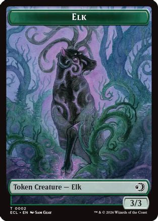 Elk // Emblem - Oko, Shadowmoor Scion Double-Sided Token  [Foil]  (ECL-2 // 12) - [Lorwyn Eclipsed]