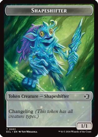 Shapeshifter // Merfolk Double-Sided Token  [Foil]  (ECL-1 // 8) - [Lorwyn Eclipsed] - Trinity Hobby