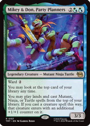 Mikey & Don, Party Planners  [Foil]  (TMT-157) - [Teenage Mutant Ninja Turtles] - Trinity Hobby