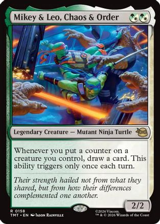 Mikey & Leo, Chaos & Order  [Foil]  (TMT-157) - [Teenage Mutant Ninja Turtles] - Trinity Hobby