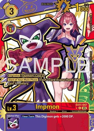 Impmon (Rare Pull) (EX11-047) - [Dawn of Liberator] Foil