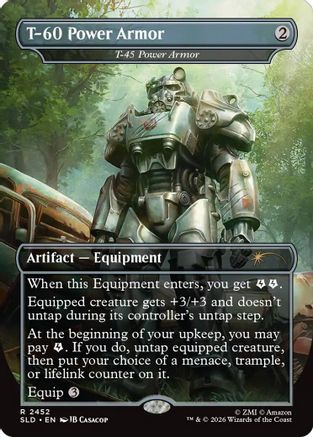T-60 Power Armor - T-45 Power Armor  [Foil]  (SLD-2452) - [Secret Lair Drop Series] - Trinity Hobby