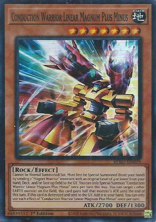 Conduction Warrior Linear Magnum Plus Minus [BPRO-EN099] - Burst Protocol 1st Edition - Super Rare - Trinity Hobby