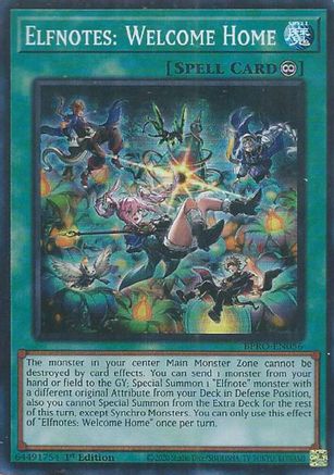 Elfnotes: Welcome Home [BPRO-EN056] - Burst Protocol 1st Edition - Super Rare - Trinity Hobby