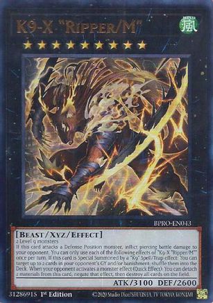 K9-X "Ripper/M" [BPRO-EN043] - Burst Protocol 1st Edition - Ultra Rare - Trinity Hobby
