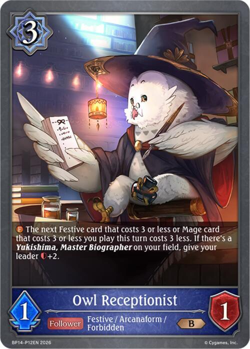 Owl Receptionist - P12 (Foil) - BP14: Banquet of Dreams (BP14-P12EN) - Trinity Hobby