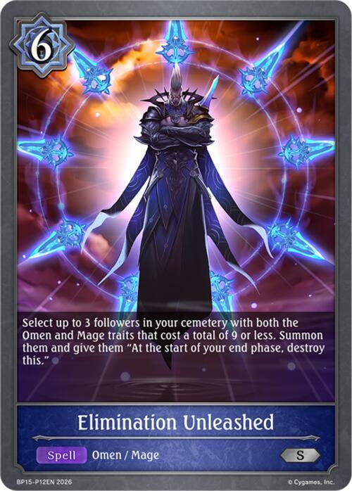 Elimination Unleashed - P12 (Foil) - BP15: Trial of the Omens (BP15-P12EN) - Trinity Hobby